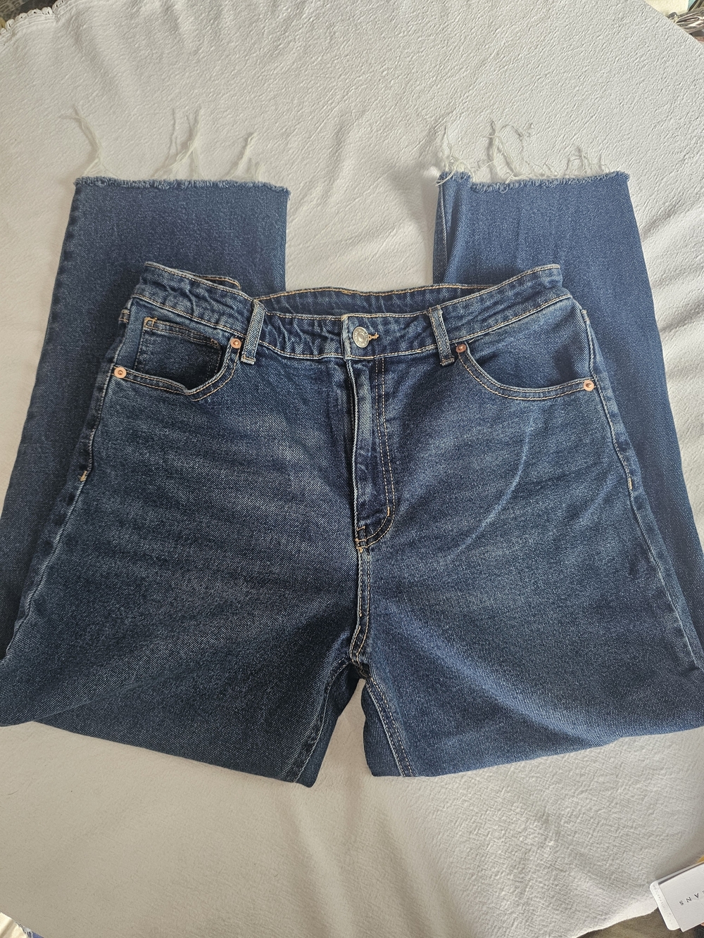 Wild Fable High-Rise Straight Leg Jeans Frayed Hem Size 14